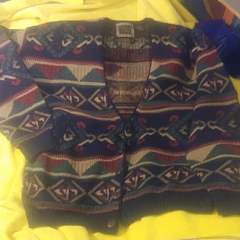 Vtg paolo conti cardigan sweater wool blend